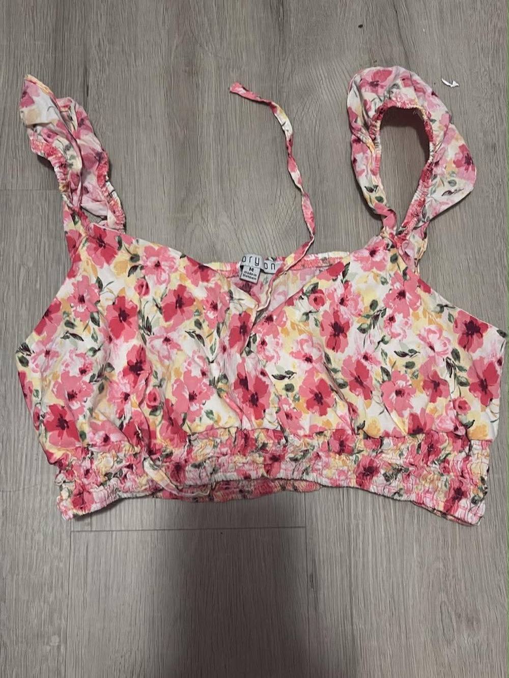 Floral Pink Crop Tank Top and skirt